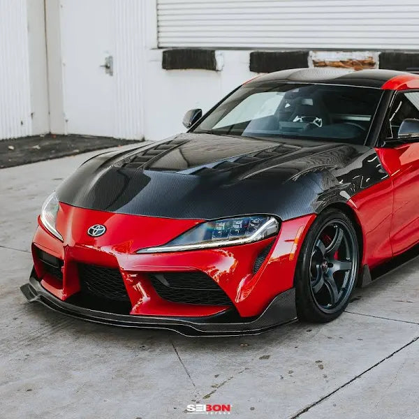 Seibon TV-Style Double Sized Carbon Fiber Hood Toyota Supra A90 2020-2023