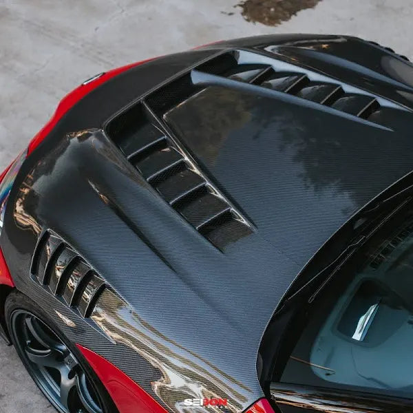 Seibon TV-Style Double Sized Carbon Fiber Hood Toyota Supra A90 2020-2023
