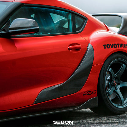 Seibon Carbon OE-Style Carbon Fiber Door Garnish For 2020-2023 Toyota Supra