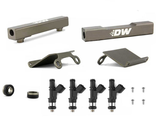 Deatschwerks Side Feed to Top Feed Fuel Rail Conversion Kit and 1200cc Fuel Injectors Subaru STI